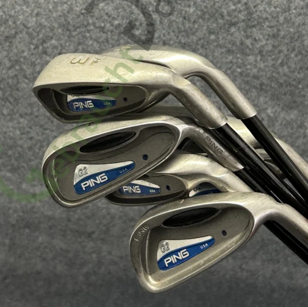 PING G2 Eisensatz 3-SW, Rechts RH, Regular-Flex, Graphit, Blue Dot