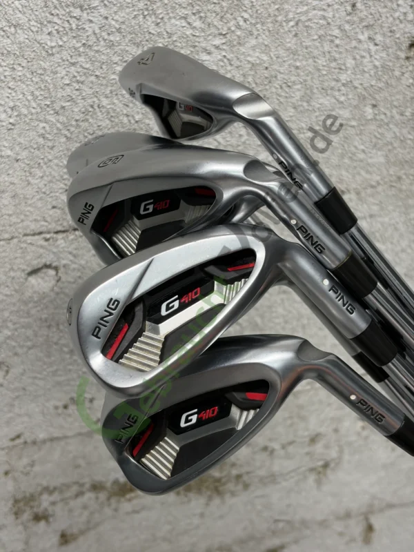 PING G410 Eisensatz 4-SW, Rechts RH, Regular-Flex, Stahl +3", White Dot